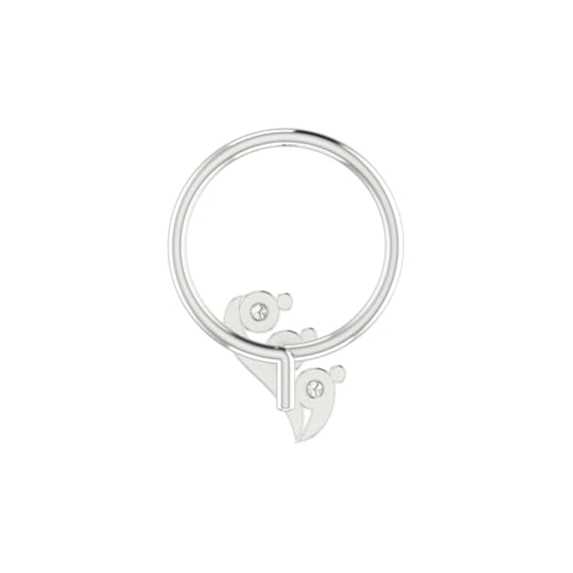 Women's 14Kt White Gold Stud Nosering, Classic